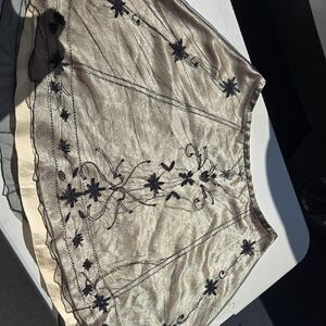 Elegant Black and Gold Embroidered Skirt